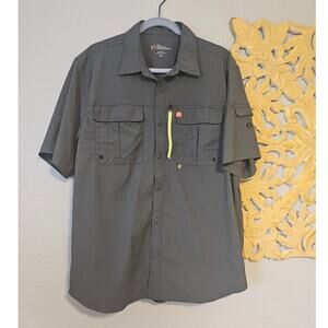 Blackfoot River Short Sleeve Fishing Shirt, Khaki, Size XL